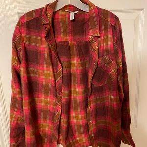Pink and brown flannel